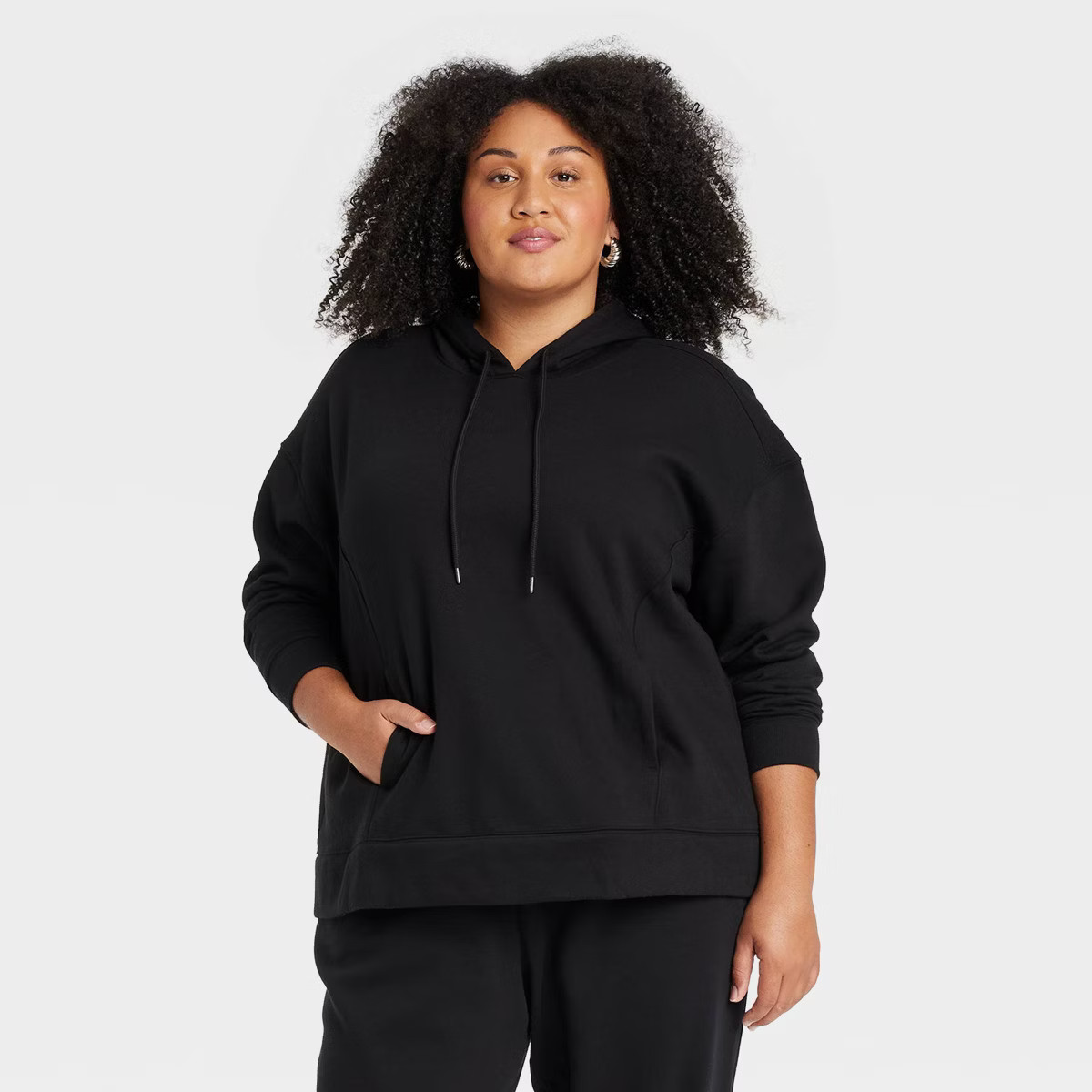 Women's Leisure Ribbed Cuff Hooded Pullover Sweatshirt - Ava & Viv™ | Target