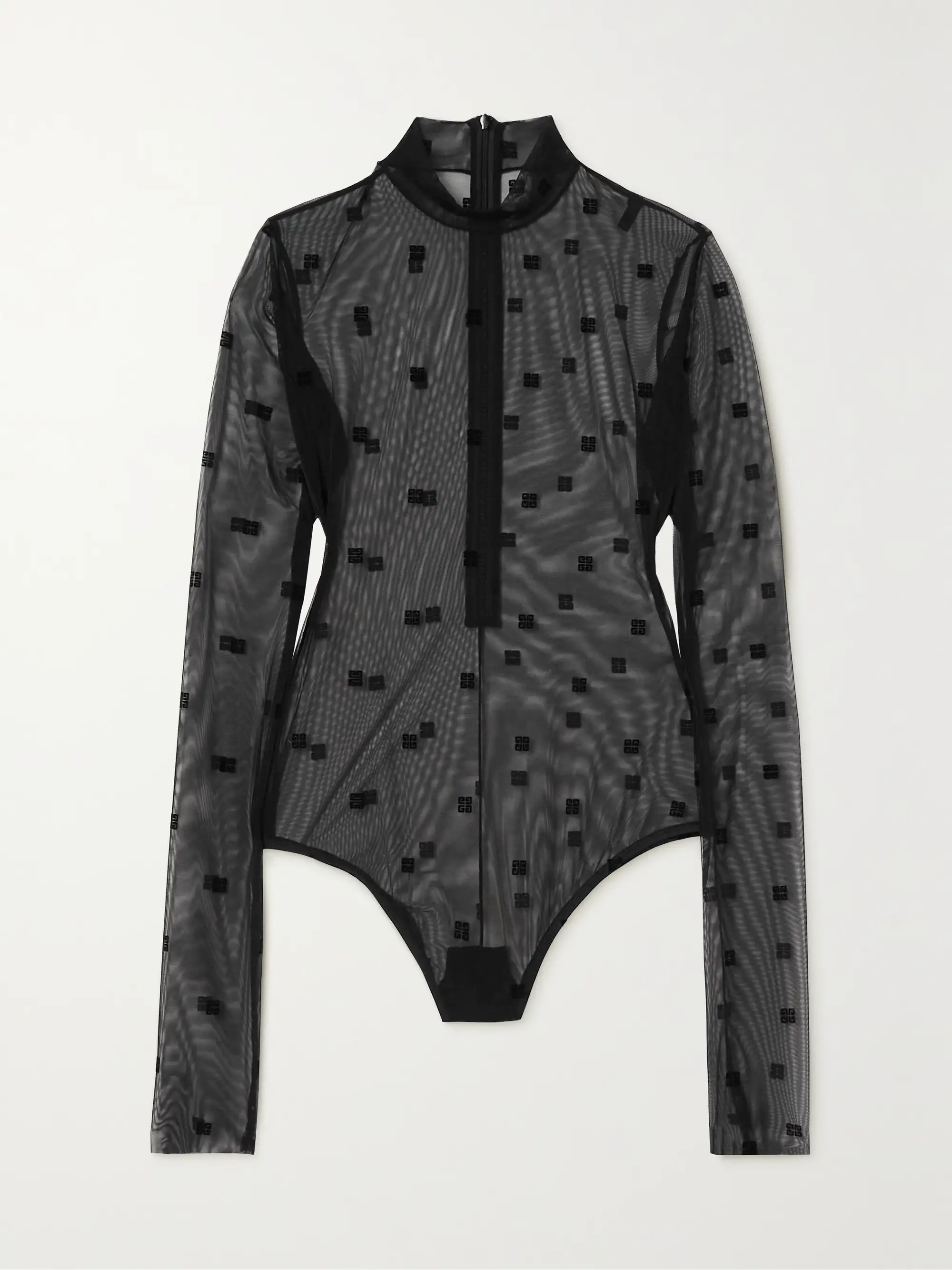 GIVENCHY Flocked tulle bodysuit | NET-A-PORTER | NET-A-PORTER (US)