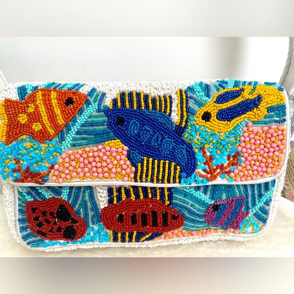 MADE INDIA VIRAL Colorful Beaded Fish Design Women's Bag - NEW | Poshmark