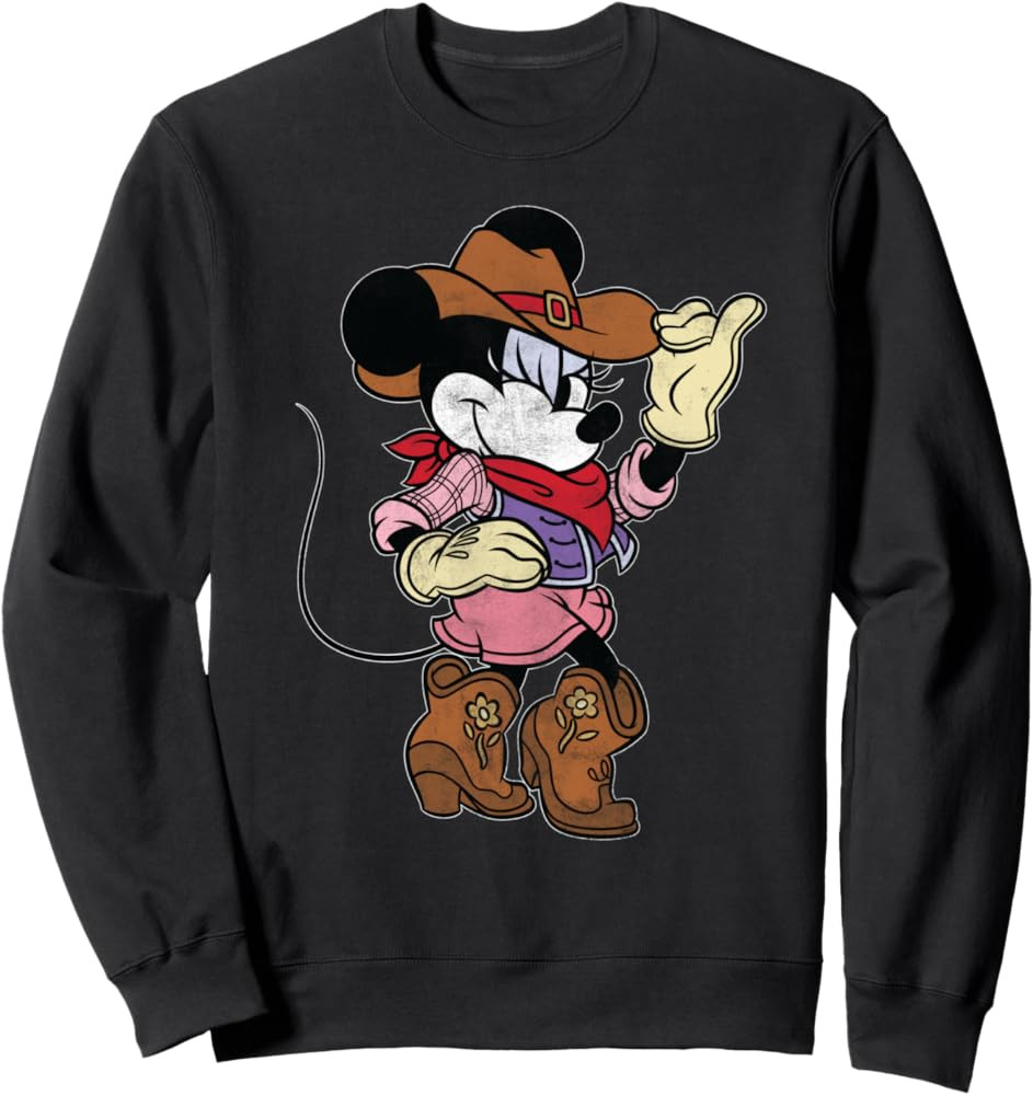 Disney Minnie Mouse Cowgirl Costume Western Vintage Look Sweatshirt | Amazon (US)