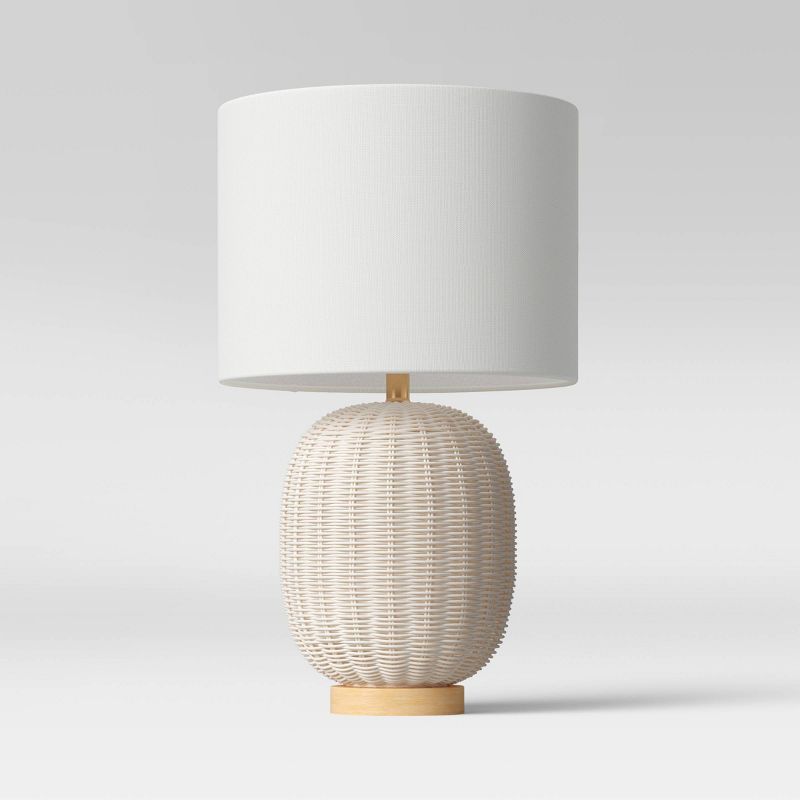 Rattan Table Lamp White (Includes LED Light Bulb) - Threshold&#8482; | Target