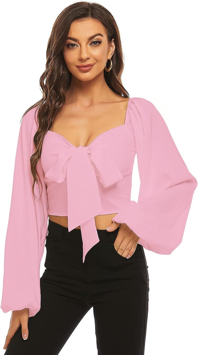 Soft Crop Top With Sleeves  | Amazon (US)