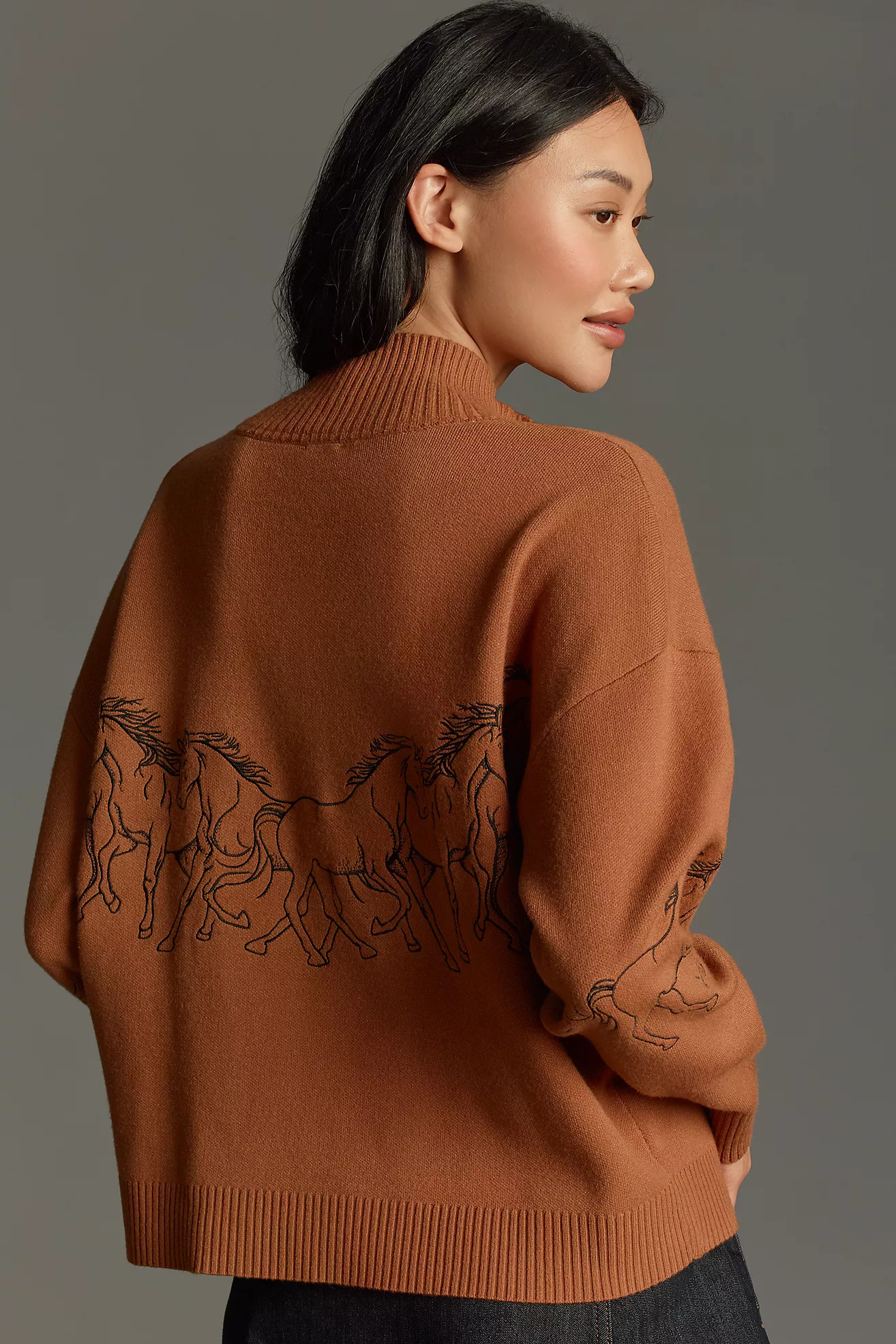 The Montana Mock-Neck Half-Zip Sweater by Maeve | Anthropologie (US)