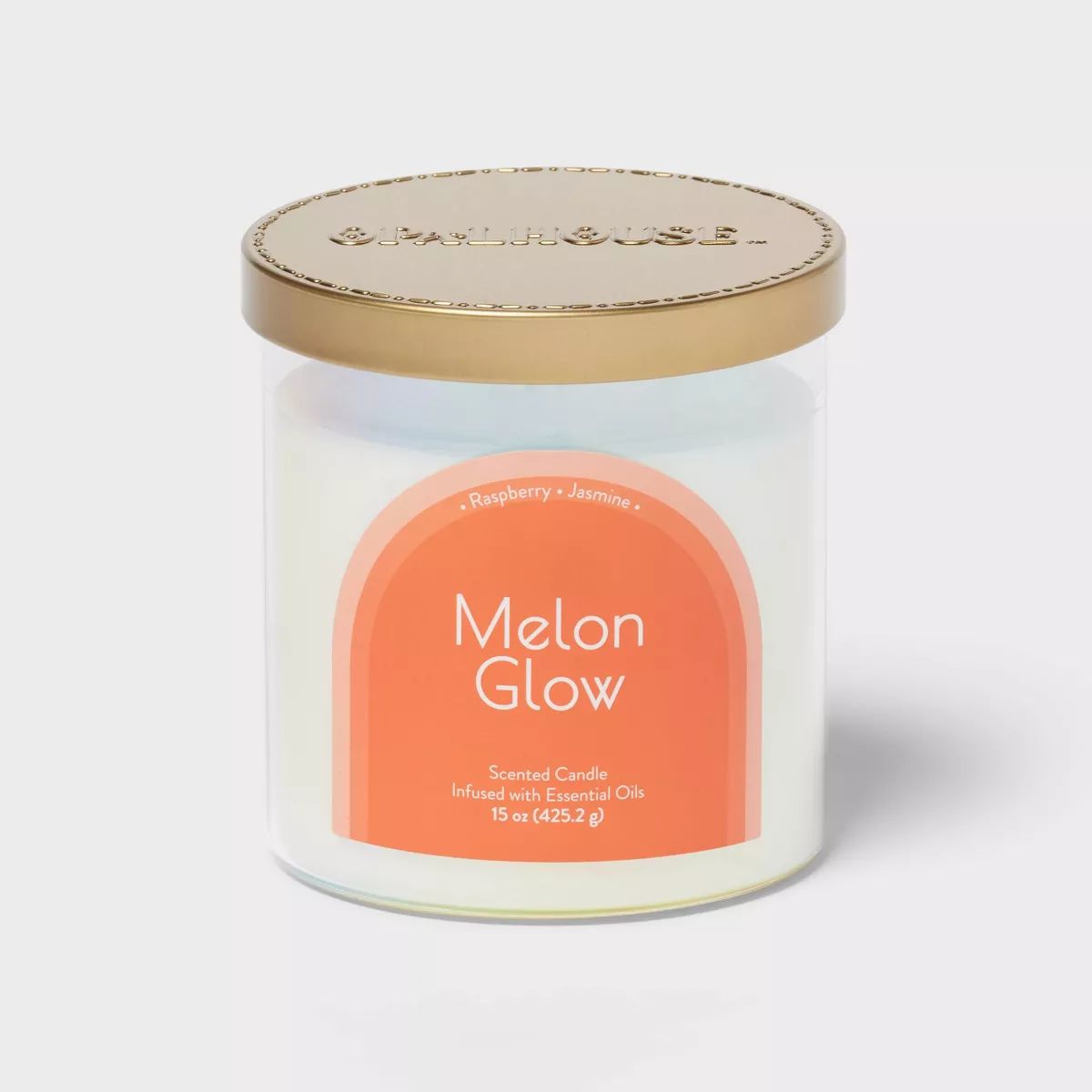 2-Wick Glass Jar 15oz Candle with Iridescent Sleeve Melon Glow - Opalhouse™ | Target
