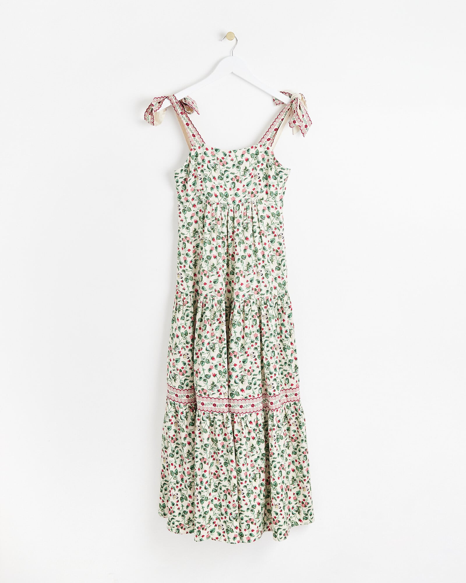 Strawberry Vine Print Strappy Midaxi Dress | Oliver Bonas (Global)