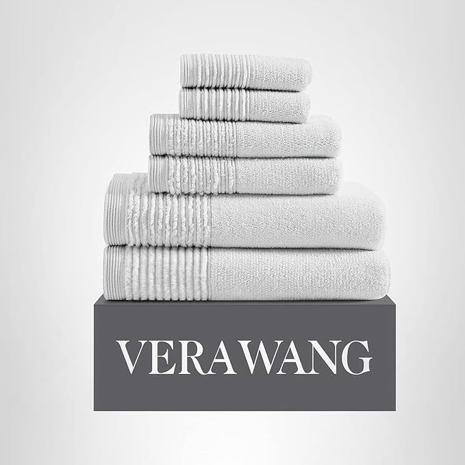 Vera Wang - Bath Towels, Super Soft 100% Cotton Towel Set, Highly Absorbent with a Medium-Weight ... | Amazon (US)