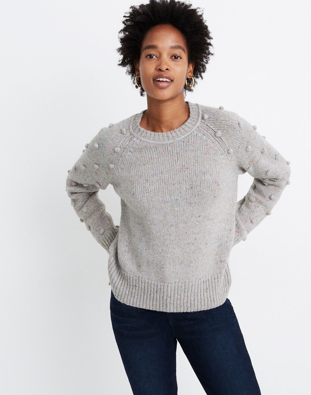 Palmroy Bobble-Sleeve Pullover Sweater | Madewell