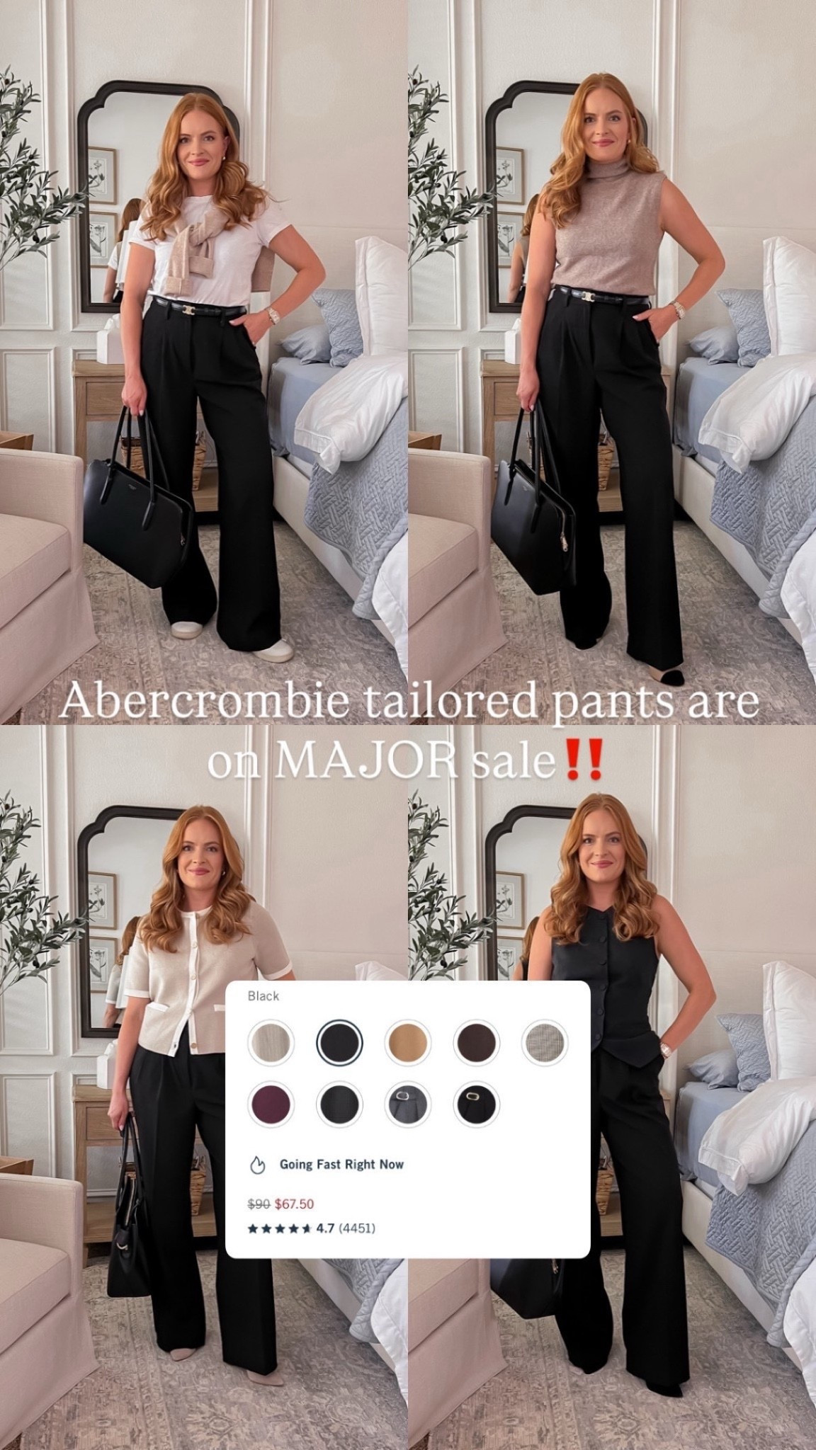 🚨 Abercrombie tailored pants are on MAJOR sale! 🚨
These are my go-to work pants that fit like designer trousers but cost under $70 today (originally $90!) 👏

🖤 Why they’re worth it:
✔️ High rise + tailored waist = super flattering
✔️ Perfect drape with no cling
✔️ Workwear staple that styles with everything
✔️ Comes in petites, regular, and tall!
✔️ ⭐️ 4.7+ star reviews (thousands!)

💼 Working mom approved: Polished for office days, comfy for WFH, and they elevate even a basic tee!

💸 Sale Price: $70 (today!)
📌 I’m wearing: Black / Regular (true to size)

#Abercrombie #LTKFinds #WorkwearOutfits #OfficeStyle #WorkPants #WorkingMomStyle #BusinessCasualOutfits #WideLegPants #EverydayWorkwear #WardrobeEssentials