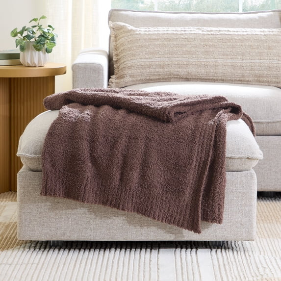 Better Homes & Gardens Cozy Knit Oversized Couch Throw Blanket, Brown Basket, 50 x 72 in | Walmart (US)
