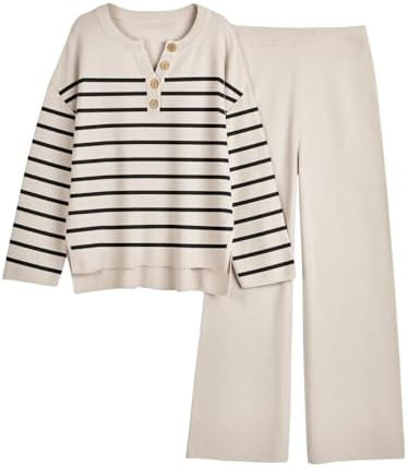 LILLUSORY Women's 2 Piece Lounge Sets Oversized Slouchy Matching Cozy Knit Sets | Amazon (US)