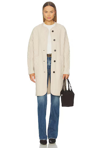 White + Warren Merino Luxe Cable Coat in Honey Cream from Revolve.com | Revolve Clothing (Global)