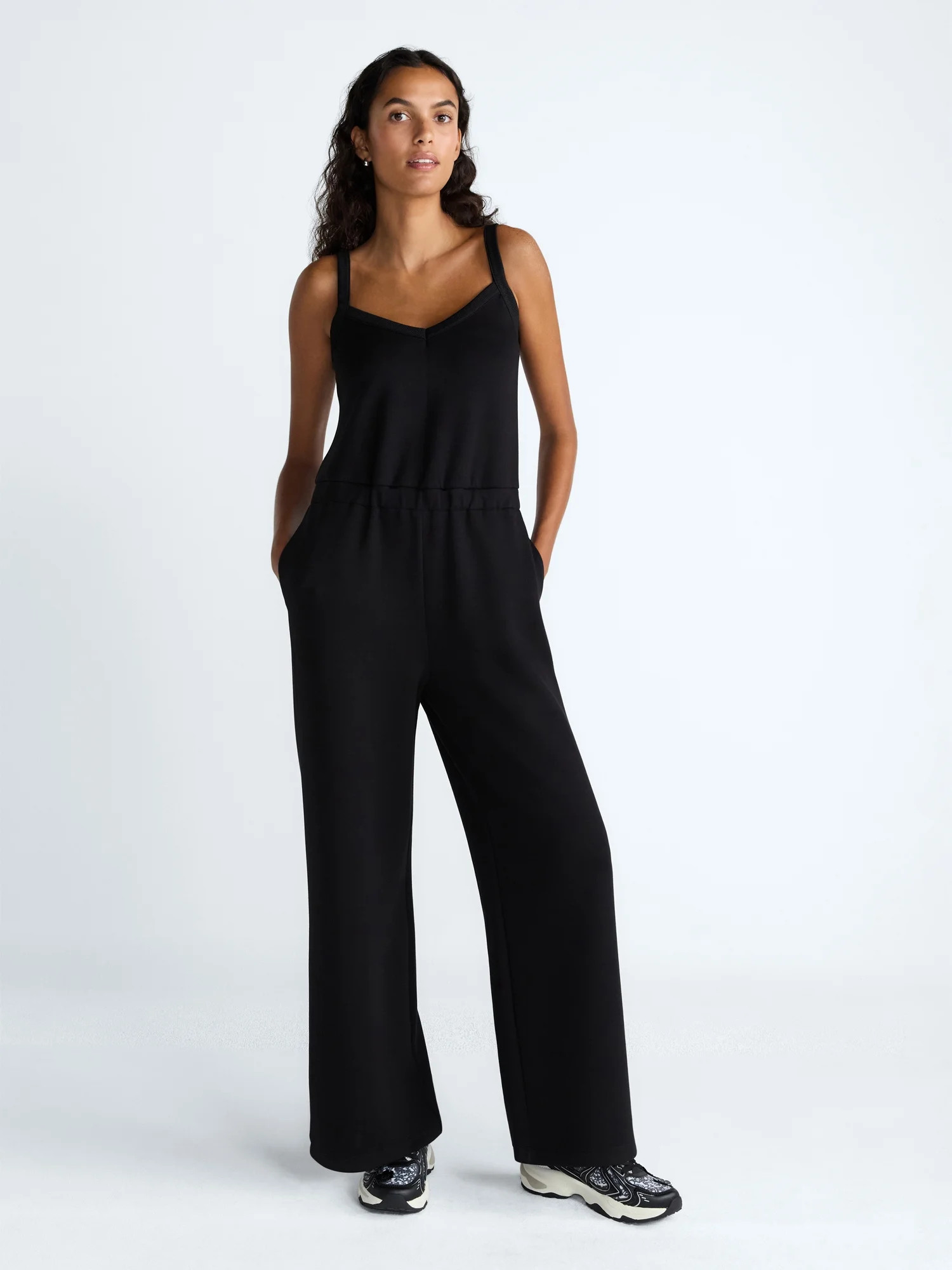 Scoop Women's and Women's Plus Scubaknit Tank Jumpsuit, Sizes XS-4X - Walmart.com | Walmart (US)