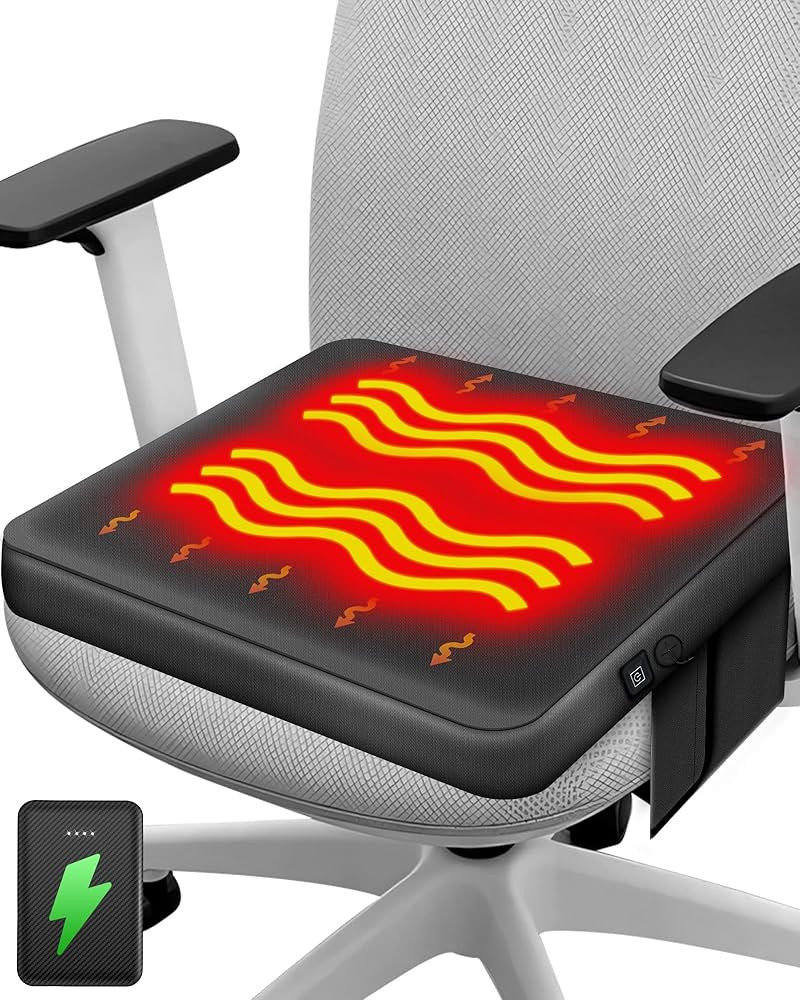 10000mAh Heated Seat Cushion Battery Operated - Portable USB Rechargeable Heating Seat Cushion | Amazon (US)