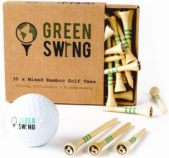 Green Swing Bamboo Golf Tees | Strong Sustainable Biodegradable | 30pcs | Amazon (US)