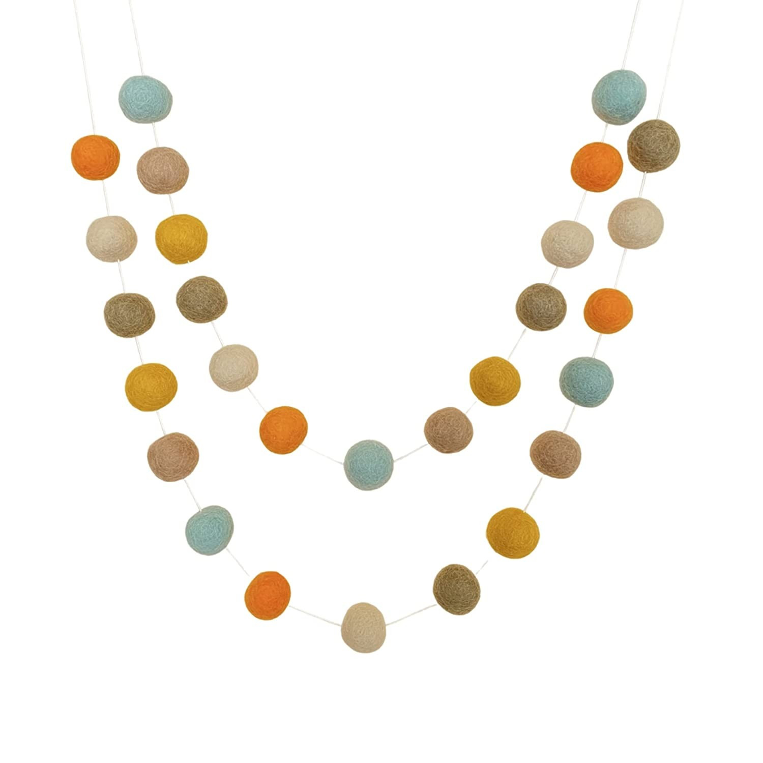 "Pumpkin Latte" Handmade 7 foot Adjustable Fall Felt Ball Garland by Sheep Farm Felt- Fall Pom Po... | Amazon (US)