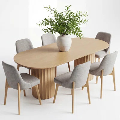 Forge 6-Person Double Pedestal Solid Wood Dining Set | Wayfair North America