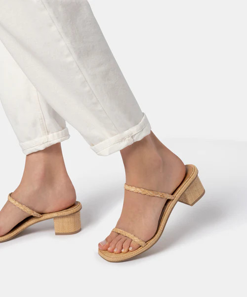 RIYA SANDALS IN LT NATURAL RAFFIA | DolceVita.com
