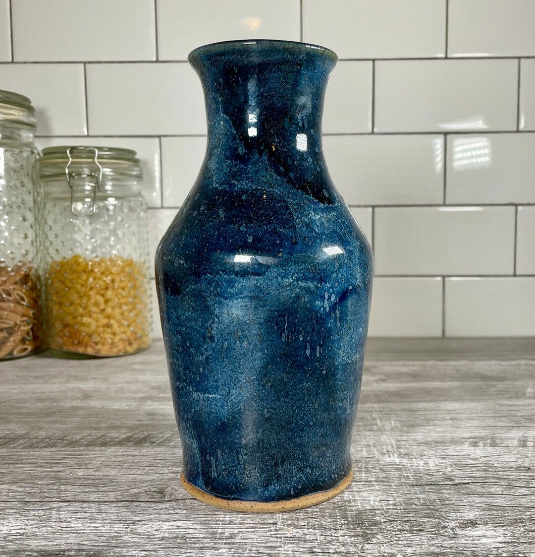 VPC130  Amazing Custom Made Stormy Blue Vase | Etsy (AU)