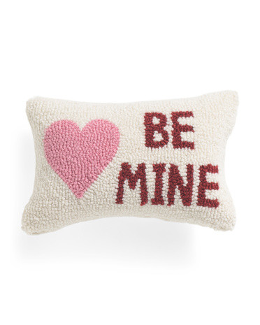 8x12 Be Mine Heart Hook Pillow | TJ Maxx