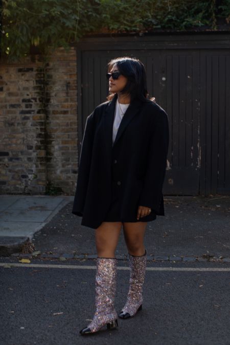 Cos, Chanel, Vestiaire collective, Poshmark, transitional style, autumn outfit, autumn wardrobe, transitional outfit, oversized blazer, wool blazer, knee high boots, tall boots, glitter boots, luxury fashion, style inspiration 

#LTKstyletip #LTKSeasonal #LTKeurope