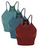 ODODOS Women's Crop 3-Pack Washed Seamless Rib-Knit Camisole Crop Tank Tops | Amazon (US)