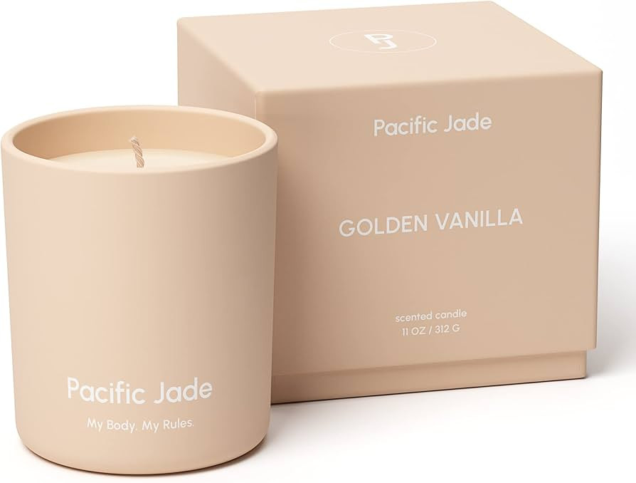 PACIFIC JADE Hand Poured 100% Natural Soy Candle 14oz - Luxury Fragrance in Matte Glass for Home ... | Amazon (US)