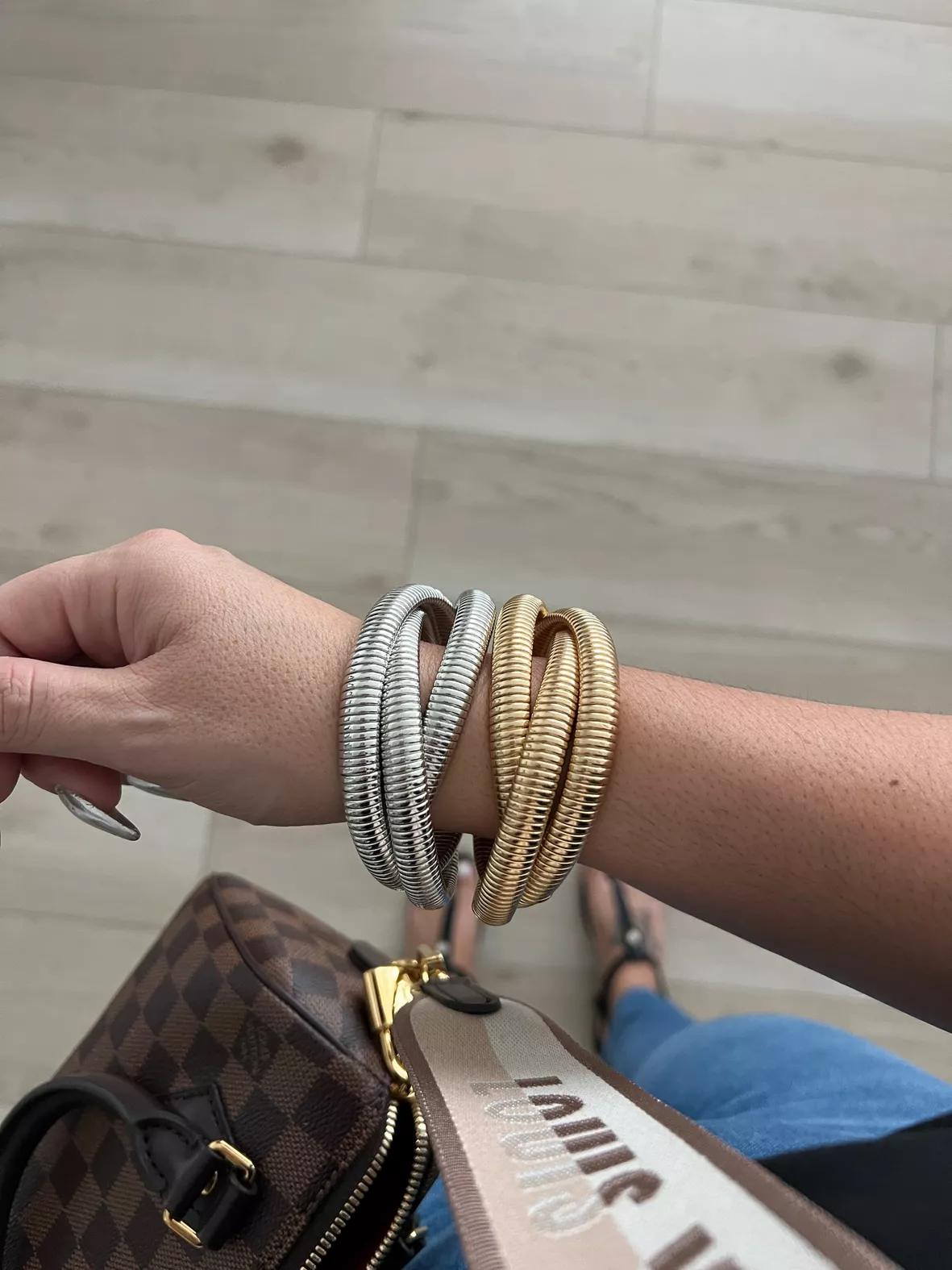 Louis Vuitton's Keep It bracelet in Damier. I want to get this in Azur as  well!