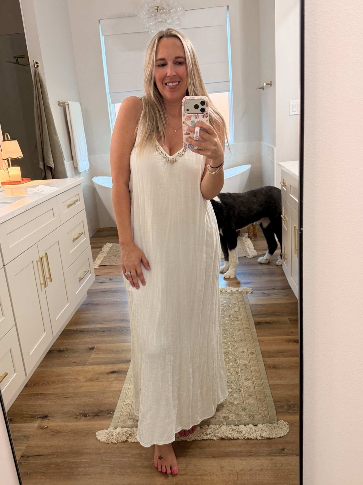 This linen dress with the seashell details and crochet back is the most comfortable perfect vacation dress

#LTKootd #LTKHome #LTKTravel