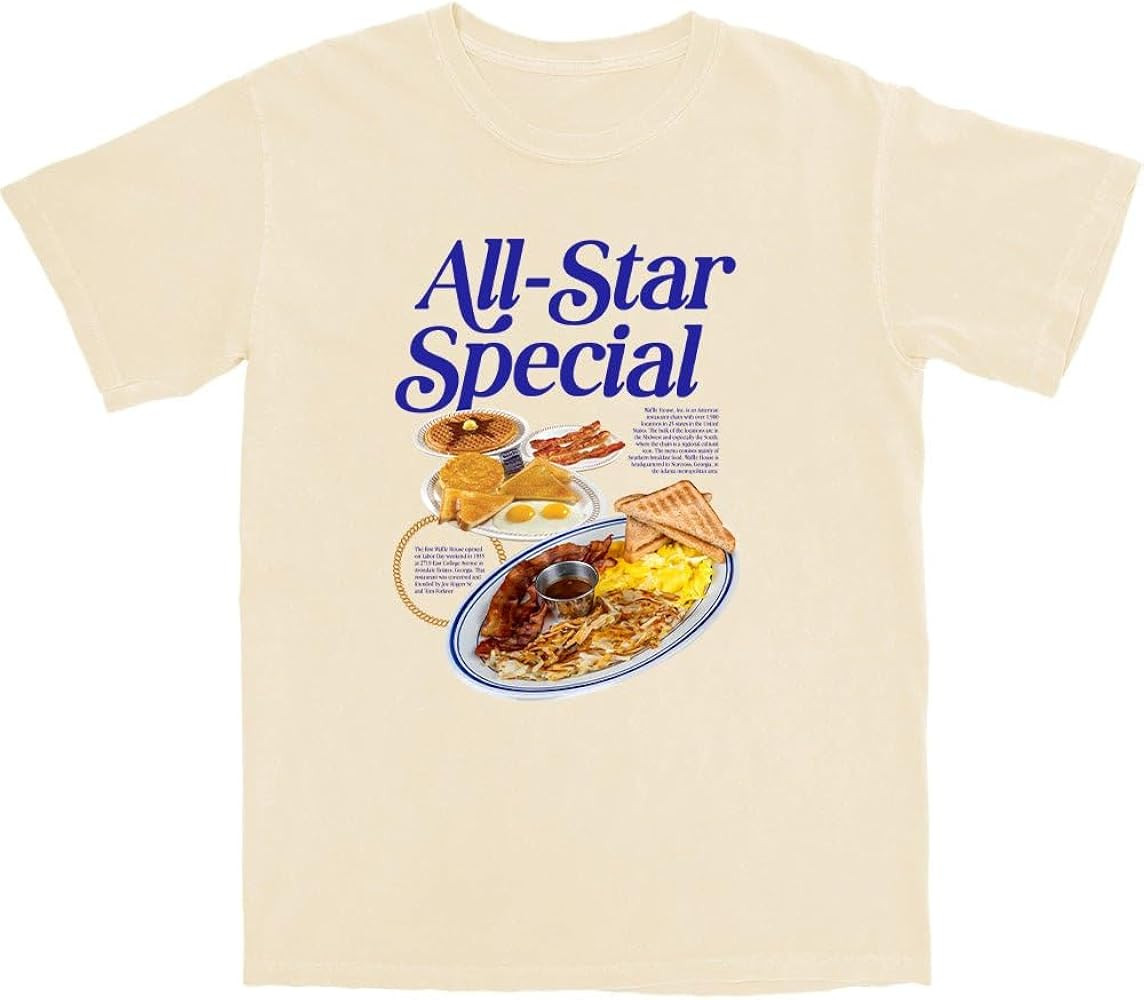 All-Star Breakfast T Shirt Trendy Novelty Short Sleeve Tee T Shirt for Men & Women, Soft Material | Amazon (US)