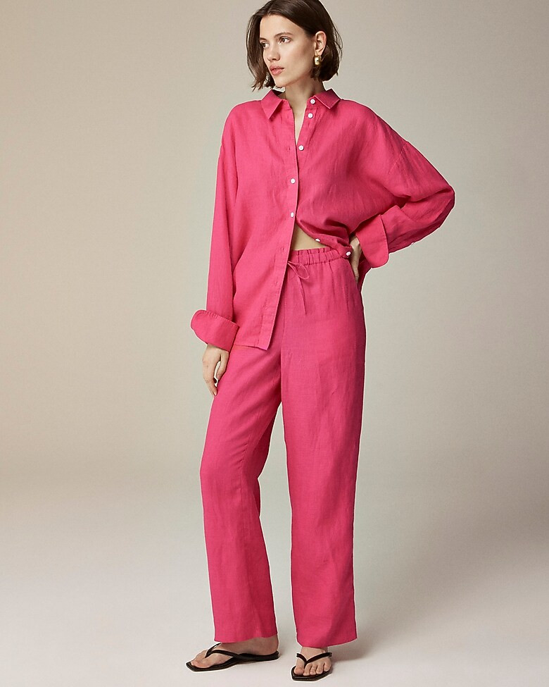 Soleil pant in linen | J. Crew US