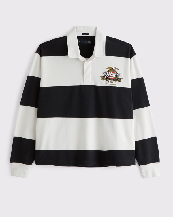 Miller Lite Cropped Rugby Polo | Abercrombie & Fitch (US)