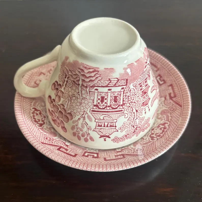 Vintage Churchill Rosa Willow Teacup & Saucer Set | Etsy (US)