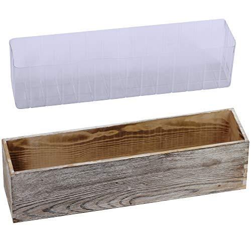 1 Pcs Wood Planter Box Rectangle Whitewashed Wooden Rectangular Planter Decorative Rustic Wooden Box | Amazon (US)