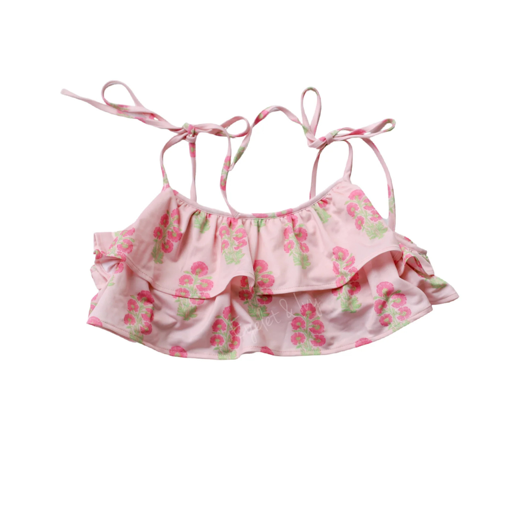 Block Print Bikini Ruffle Tie Top | Eyelet & Ivy