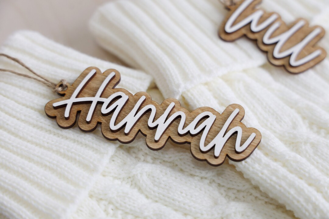 Personalized Stocking Tags Wooden Name Tags Christmas - Etsy | Etsy (US)