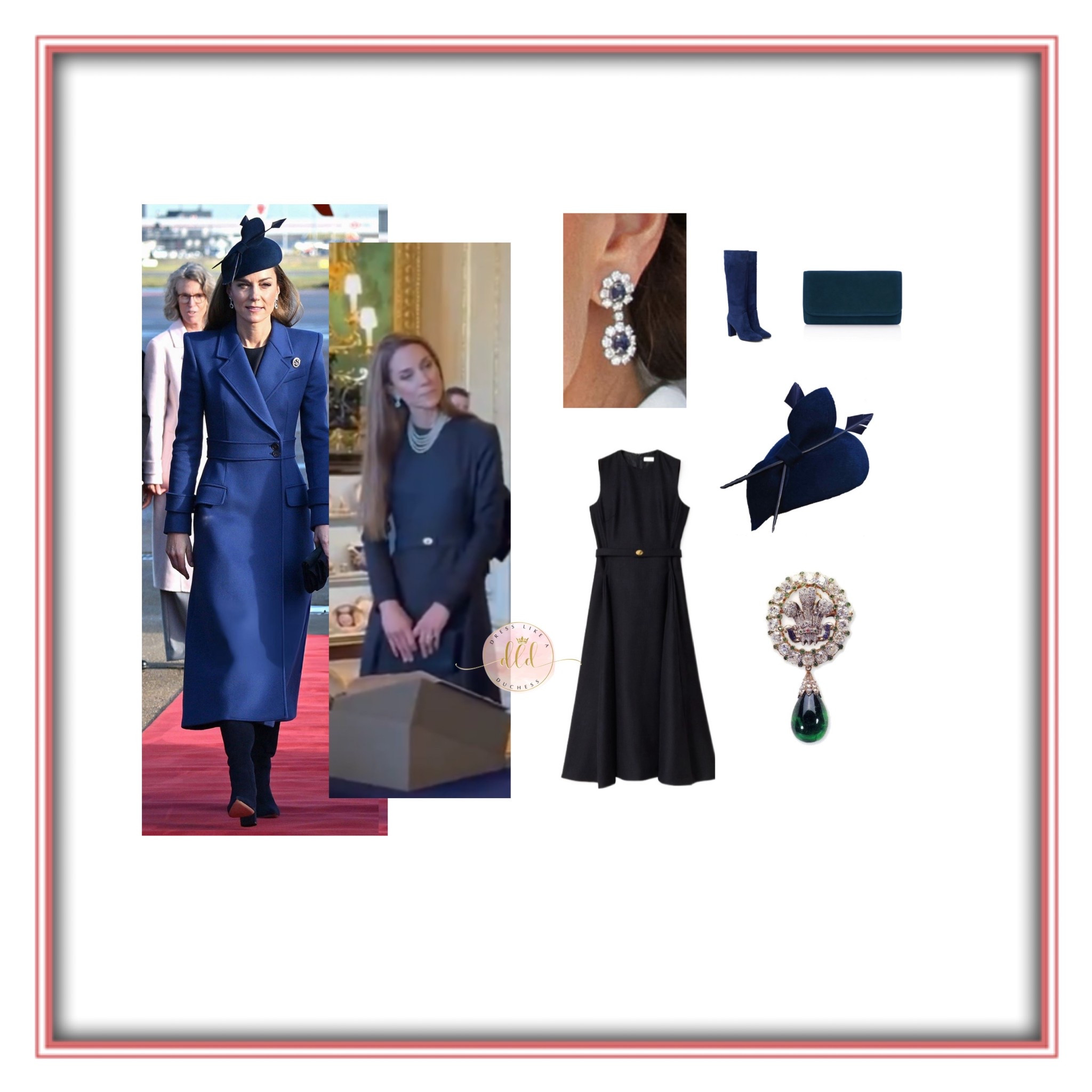 12/3/25 Kate Middleton in Burberry Amelia dress and McQueen for German state visit 