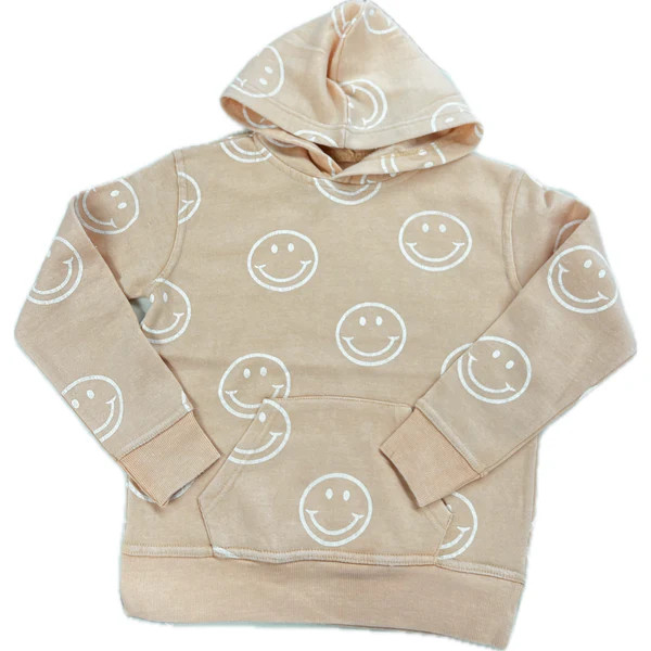 all over smiley pullover | melon | elfin los angeles