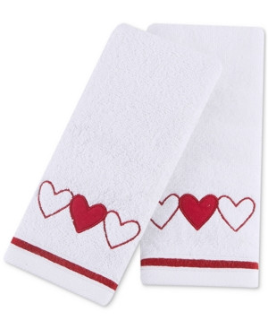 Martha Stewart Collection Hearts 2-Pc. 11" x 18" Fingertip Towel Set, Created for Macy's Bedding | Macys (US)