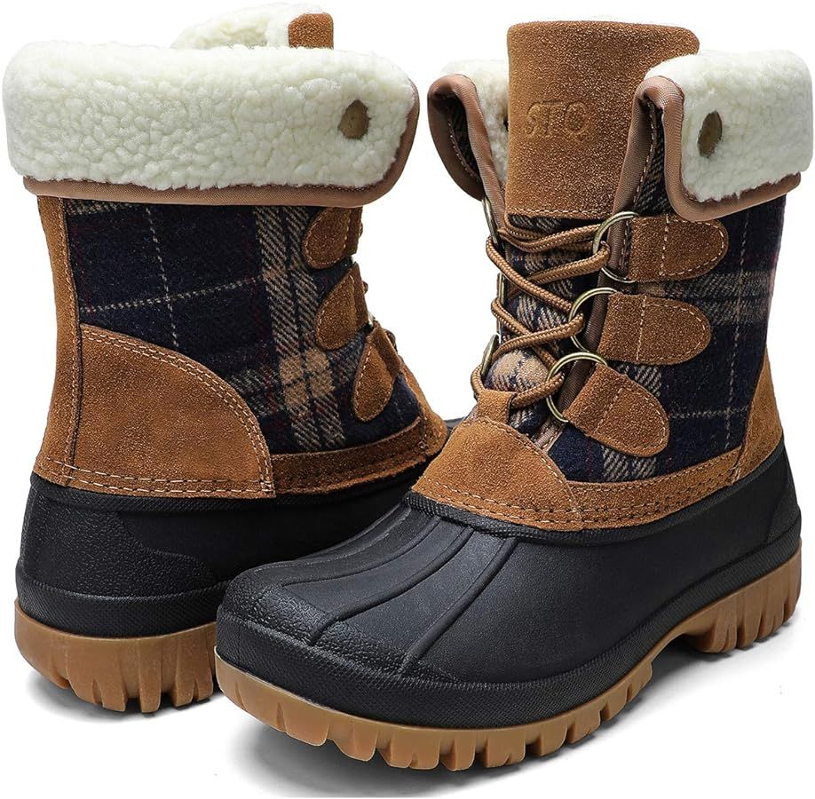 STQ Womens Winter Duck Boots Waterproof Cold Weather Snow Boots | Amazon (US)