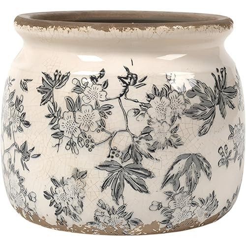 Ninehaoou Vintage Planter Large Ceramic Plants Pot Crack Cottage Scroll Vase Flower Vase Pot Indoor Plants Home Kitchen Decor Farmhouse Antique Decorative Gift | Amazon (US)