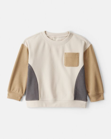 Toddler Boy Colorblock Long-Sleeve Pullover Sweatshirt- Tan - Carter's | Carter's | Carter's Inc