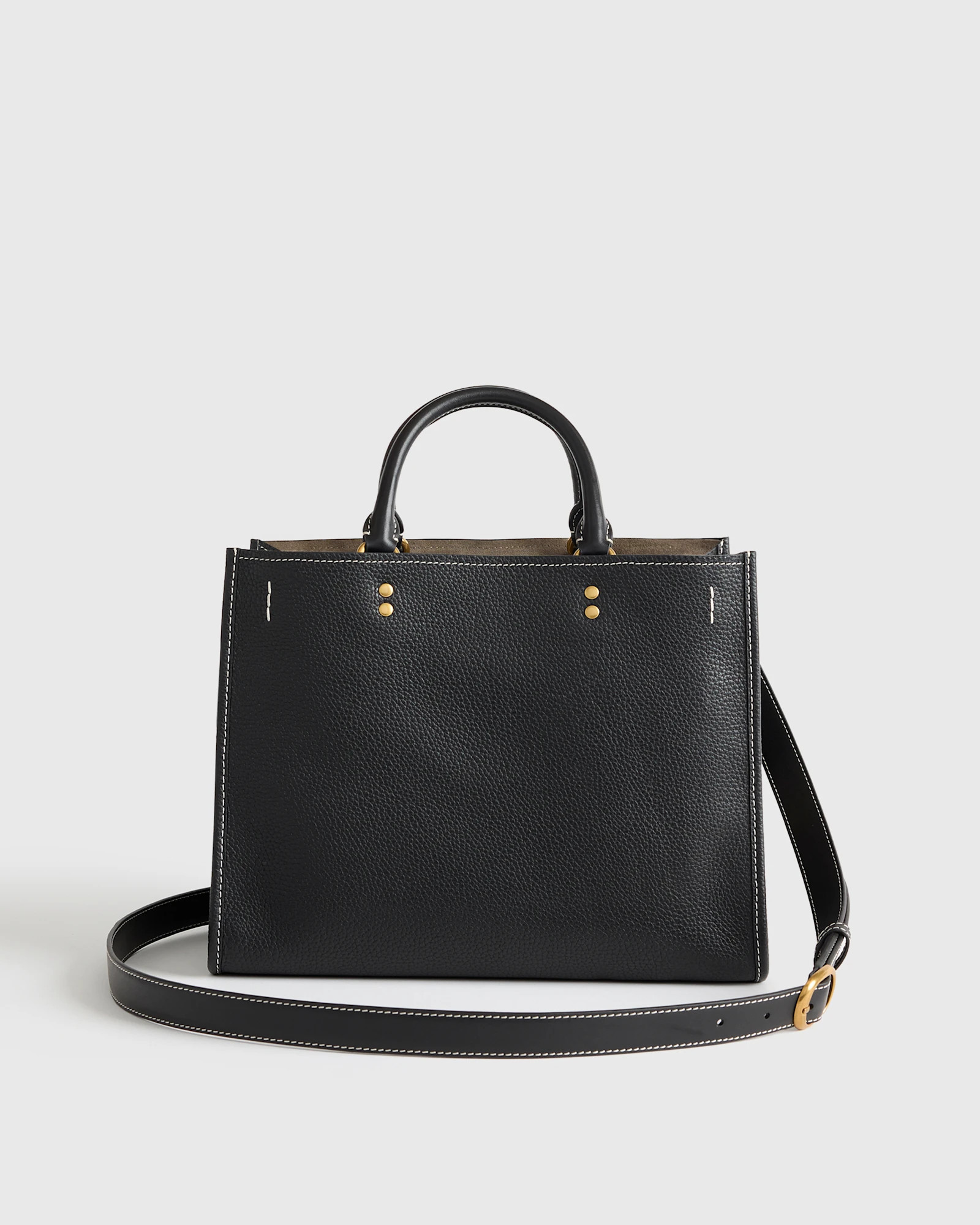 Quince | Women's Italian Leather Medium Convertible Satchel in Cognac | Quince
