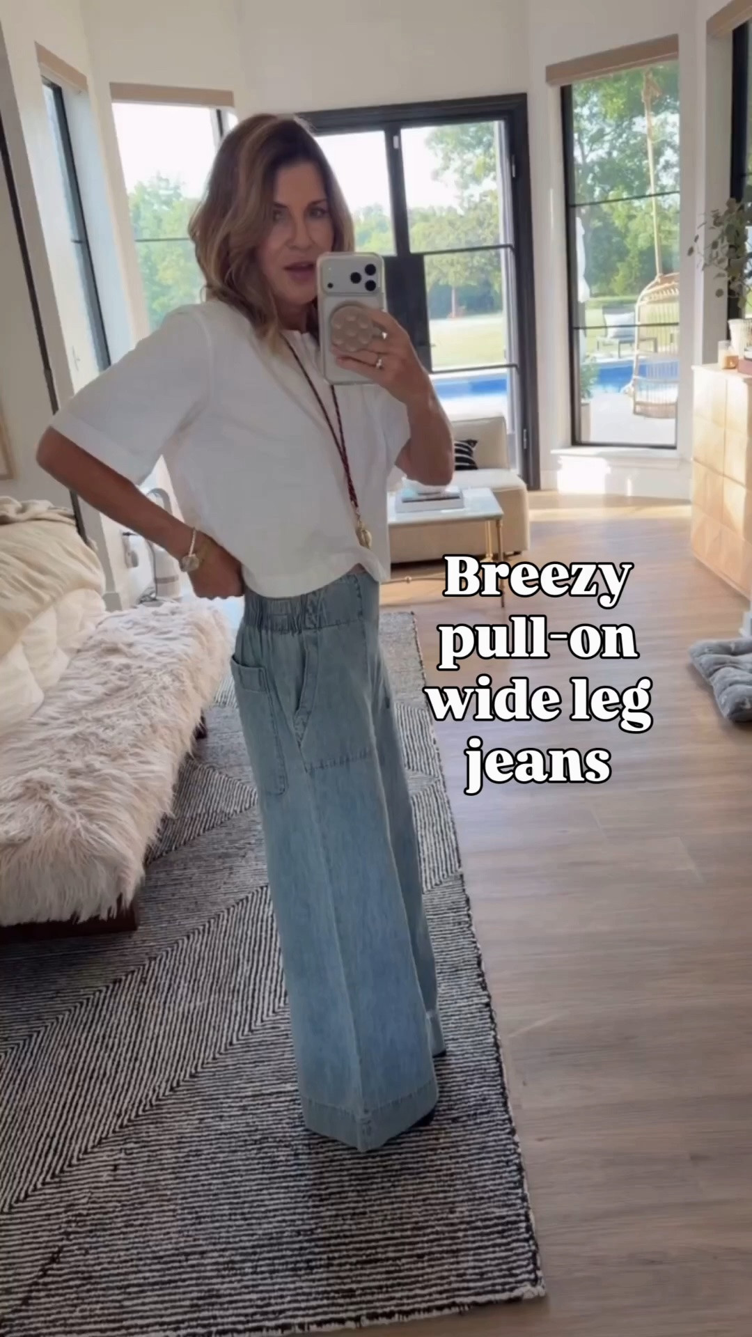 Wearing a size small in the Fp pull on denim

#LTKOver40