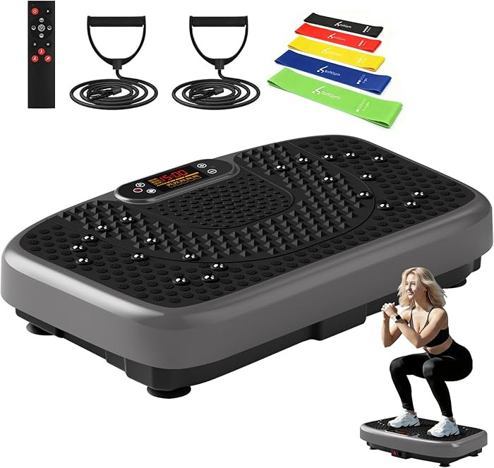SoftGym Vibration Plate Exercise Machine for Lymphatic Drainage,Power Vibrate Stand Shake Board 4... | Amazon (US)