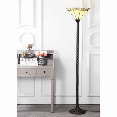 JONATHAN Y Moore Tiffany-Style 68.57" Torchiere LED Floor Lamp, Bronze | Target