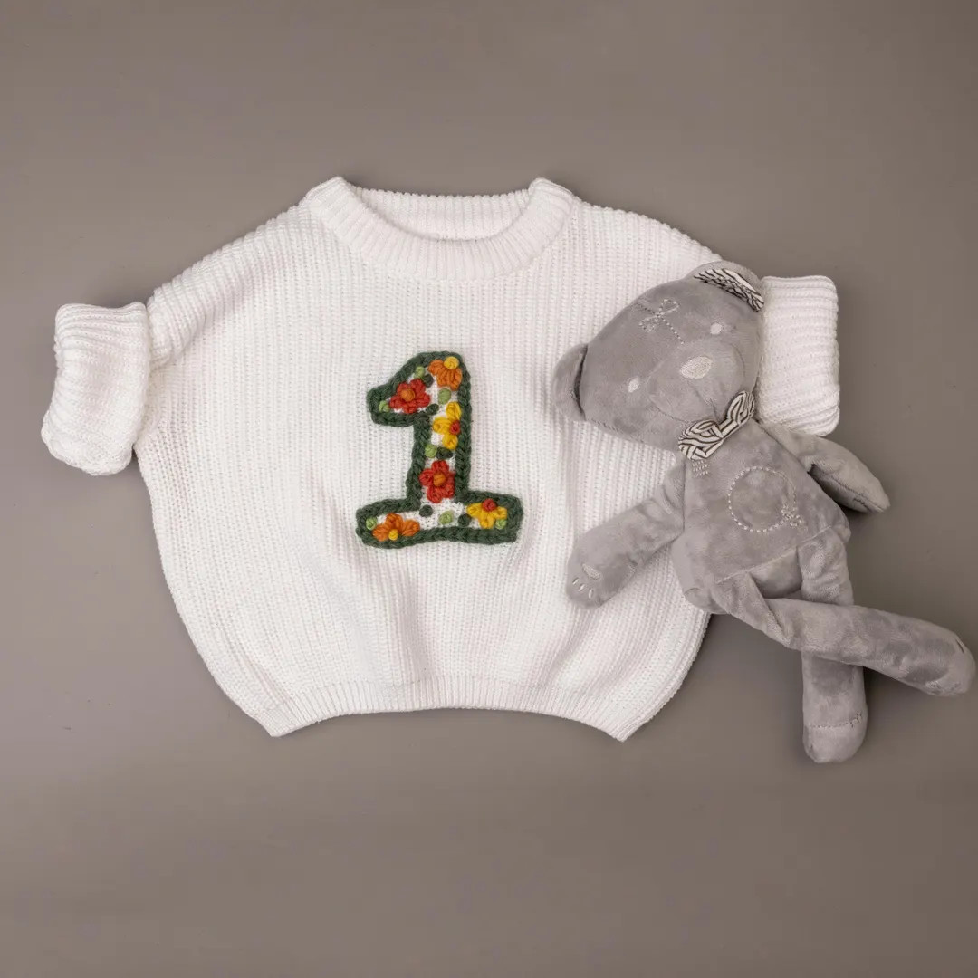 Custom Embroidered Baby Name Sweater: Personalized Knit Jumper - Etsy | Etsy (US)
