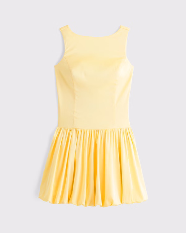 Women's High-Neck Bubble Hem Mini Dress | Women's Dresses & Jumpsuits | Abercrombie.com | Abercrombie & Fitch (US)