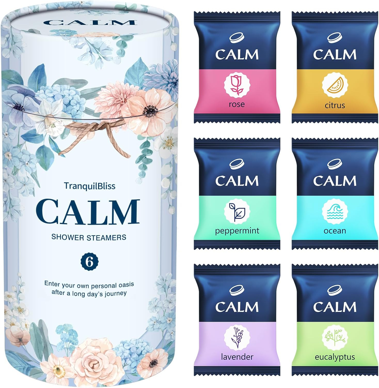 TranquilBliss Shower Steamers 6 Count, Christmas Gifts Stocking Stuffers for Women, Shower Bombs,... | Amazon (US)