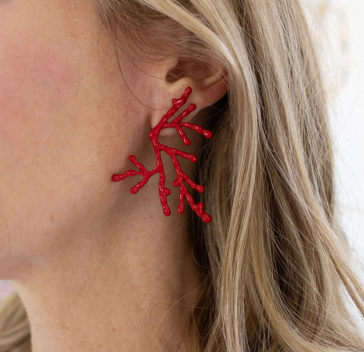 Red Coral Studs | Erin McDermott Jewelry