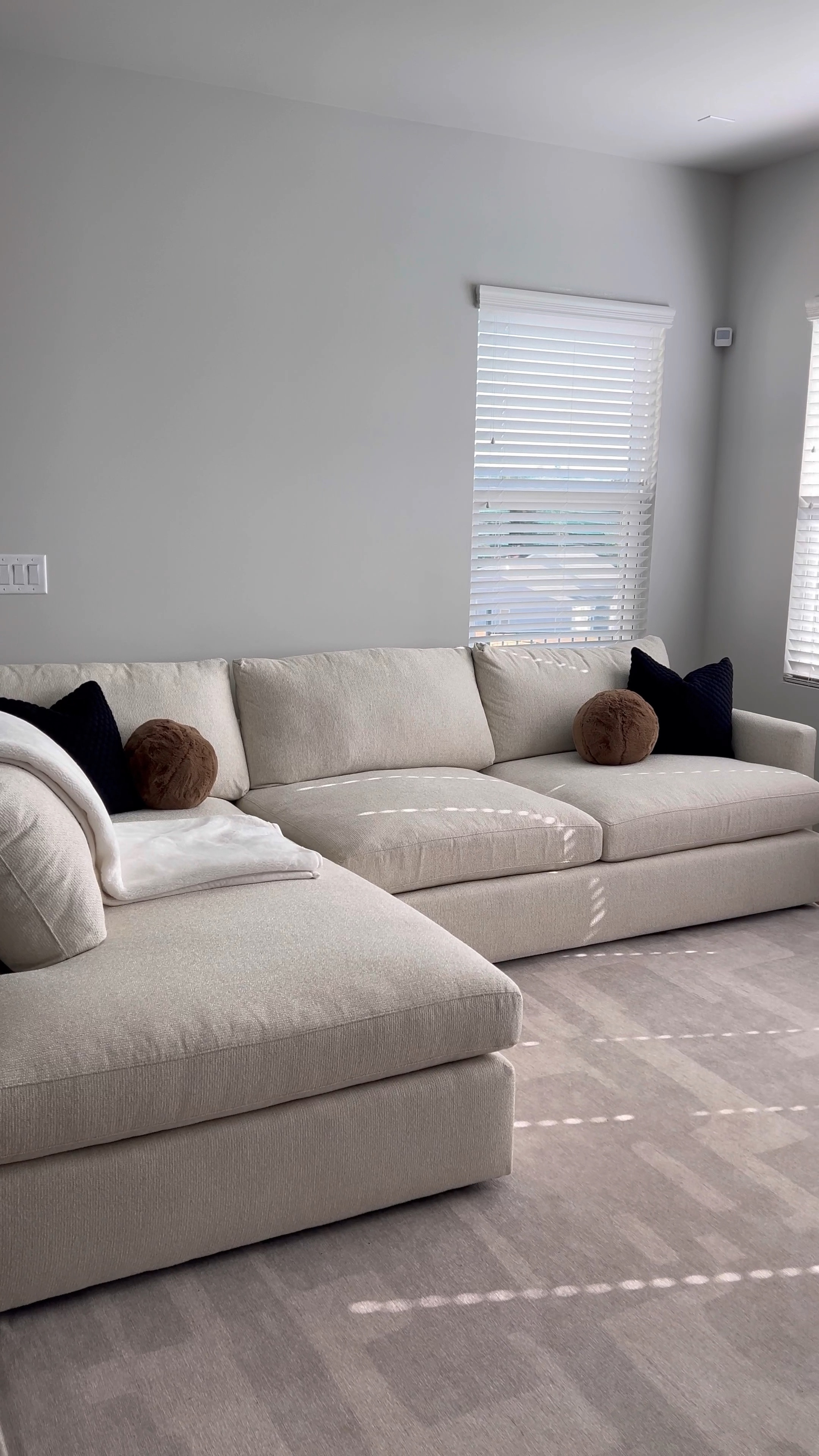 the sectional of my DREAMS! a modern design, deep & comfy seats but still firm enough to never look sloppy AND the fabric is easy to clean 😮‍💨 well worth the splurge!! mine is the taft pearl fabric!

#LTKstyletip #LTKVideo #LTKhome